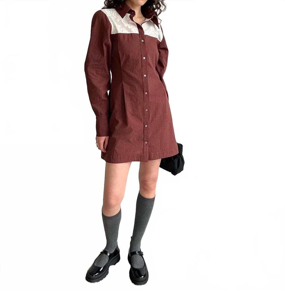 NEW A BRONZE AGE hawthorne dress in wine stripe